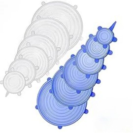 12 Piezas Tapas De Silicona Elasticas Reutilizables, Adecuado Para Contenedores De Todo Tipo De Tamaños, Se Puede Usar En Lavavajillas, Microondas y Refrigeradores