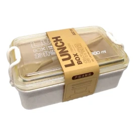 CL Lunch Box 800ml Material Fibra De Trigo Con Cubiertos Y Tapa