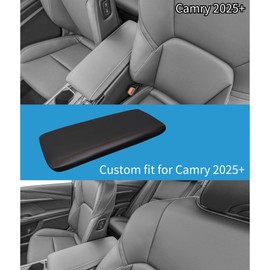 POSAID Center Console Armrest Cover for 2025 Toyota Camry (XSE/XLE/SE/LE) Leather Armrest Cover for 2025 Toyota Camry Accessories, Red Trim