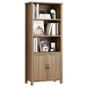 Farmhouse Bookshelf With Storage,70.87''Tall Modern 5-Tiers Storage Bookcase With Adjustable