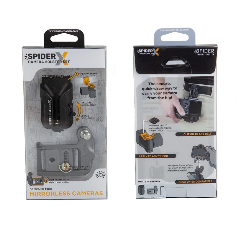 Spider D193591 X Holster Set Leichtes Hüft-Tragesystem für spiegellose Kameras