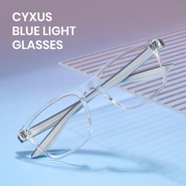 Cyxus Square Blue Light Glasses Women Men Computer Glasses Nerd Chic Anti Blue Light Blockers Retangular Fake Eyeglasses 8188