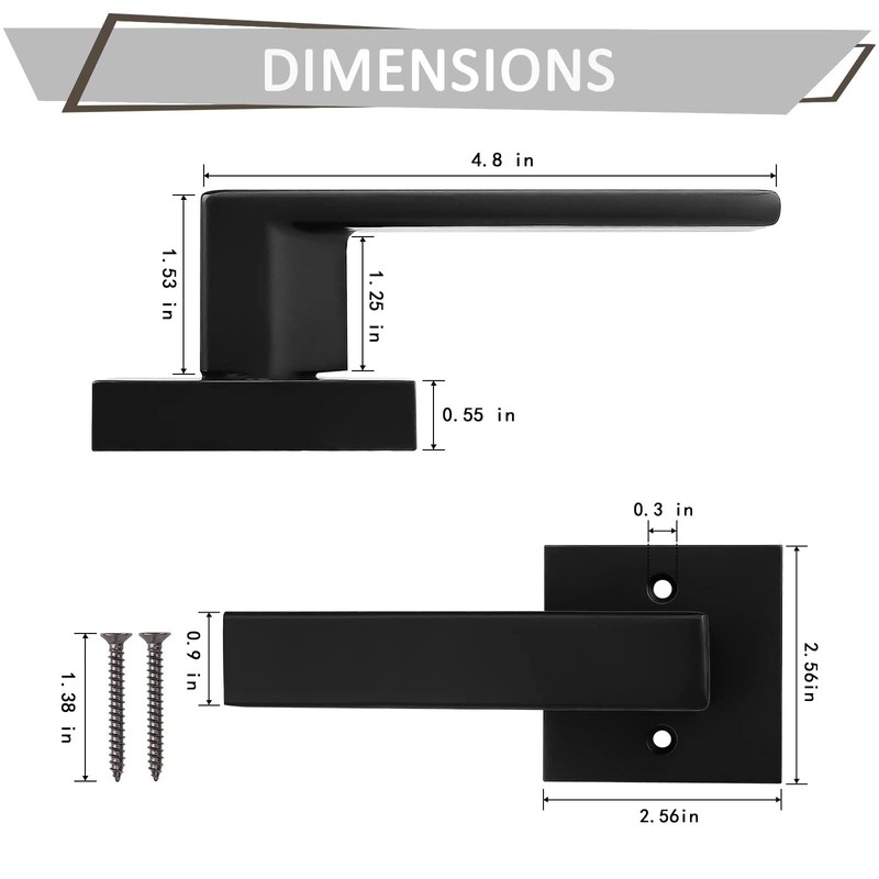 Probrico 10 Pack Dummy Door Lever,Single Sided Door Handle for