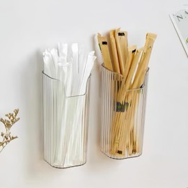 Straw Holder for Cabinet Reusable Straw Organizer Tumbler Container for Counter Dispenser for Kitchen Cupboards and Counters