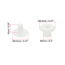 PATIKIL M5x6mm Plastic Binding Post, 50 Sets Plastic Chicago Screws Binding Screw Rivet Post Press-on Buckle for Leather Scrapbook Photo Albums, White