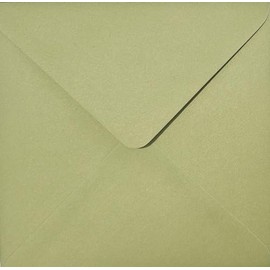 Sage/Olive Green Square 155mm x 155mm (6" x 6") Envelopes x 12