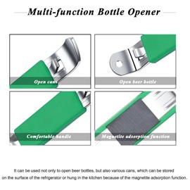 3 Pieces Magnetic Bottle Openers Can Opener Classic Beer Opener Stainless Steel Small Bottle Opener Can Tapper with Magnet for Camping and Traveling HANCELANT