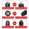 Crumye 2 Pcs Keyless Drill Chuck, 1/2-20UNF Mount, 2~13mm Self-Tightening