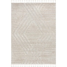nuLOOM Risette Solid 5x8 Shag Area Rug for Living Room Bedroom Dining Room Nursery, Beige