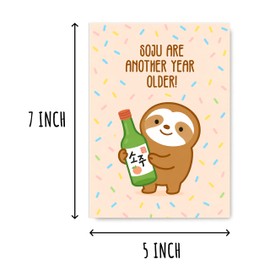 KoKi9xxGifts Soju Are Another Year Older Card - Cute Sloth Birthday Card - Lovely Animal Greeting - Boyfriend Anniversary - Daddy - Men - Women