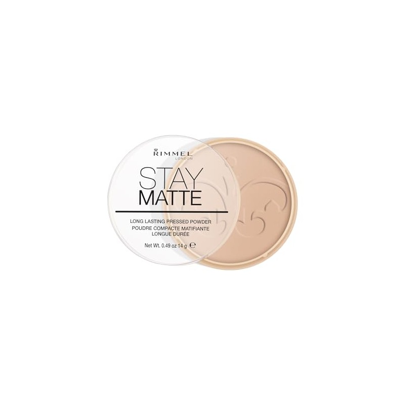 Rimmel London Cipria Compatta Stay Matte, Polvere Opacizzante a Lunga