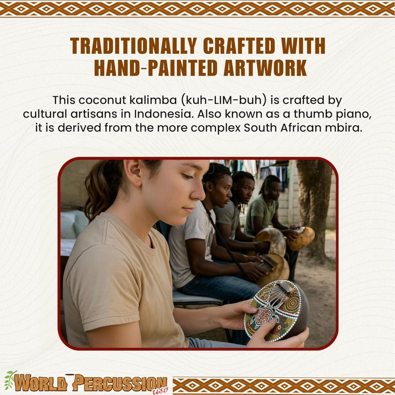 World Percussion USA Kalimba Thumb Piano - 7 keys -