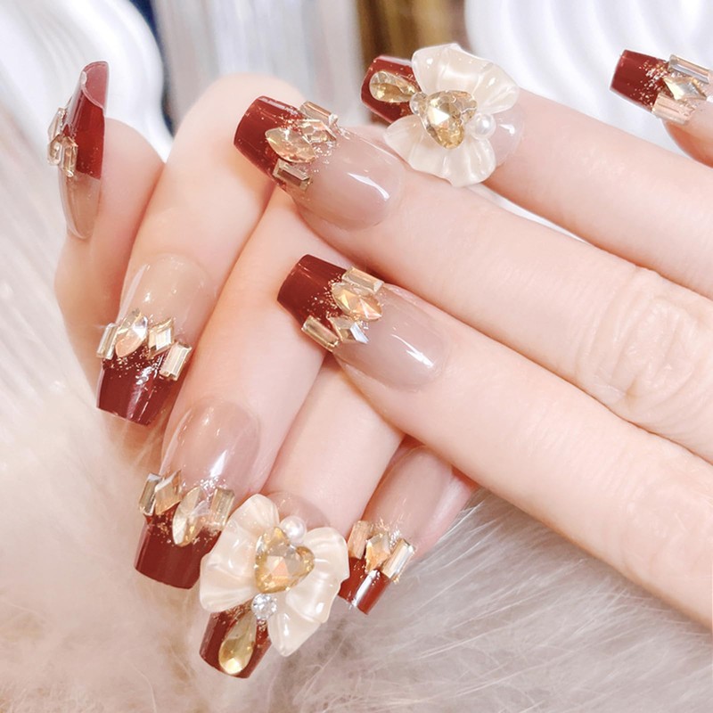 HAPVITAL 24 Pcs Nail Tips, Nail Tips, Popular, 3D Nail