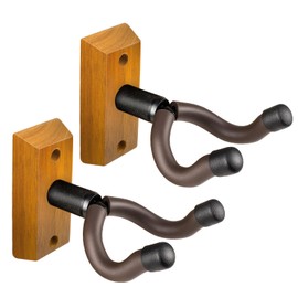 Guitar Wall Mount 2 Pack, Acacia Wood Guitar Hanger, U-Shaped Guitar Wall Hanger Mount, Guitar Holder Hook Stand Wall Mount Guitar Accessories for Acoustic, Electric Guitar, Banjo, Bass, Ukulele