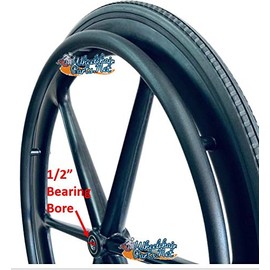 24" x 1" X-CORE 6 Spoke Wheel With Solid Everyday Tire, Pushrims and Bearings (Wheel With 1/2" Bearings)