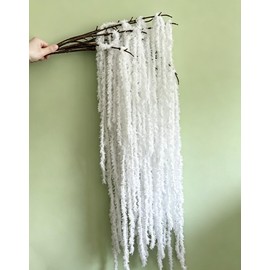 4 PCS White Artificial Yarn Amaranthus for Decor