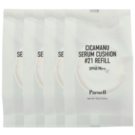 Parnell Cicamanu Serum Cushion 15g (SPF45) Refill No. 21 / 파넬 시카마누 세럼 쿠션15g(SPF45) 리필 21호 x 4개 자외선차단 밀착력좋은 광채