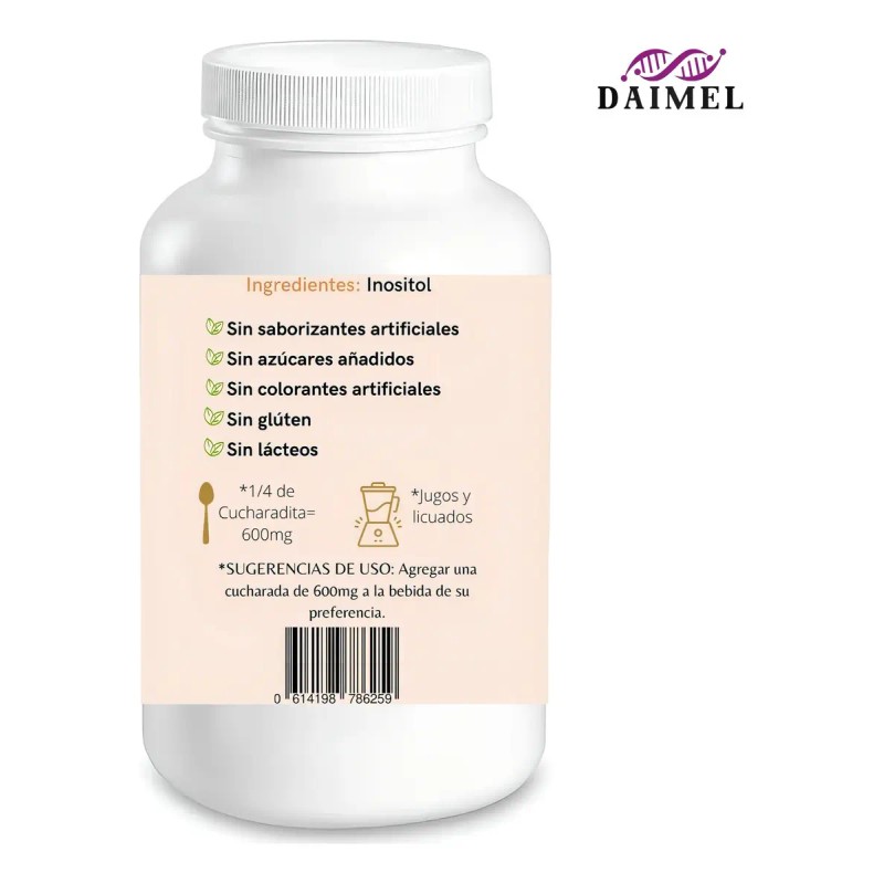Inositol Puro Daimel 500g Polvo Superfoods Suplemento Nutricional