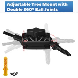 ORIPIK Adjustable Trail Camera Tree Mount: Game Camera Outdoor Mounting Bracket Holder with Double 360° Swivel Tilt Ball Joints, 1 Pack