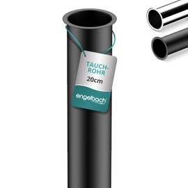 Engelbach® Universal Immersion Pipe for Siphon 200 mm Extension for Design Siphon, Tube Siphon, Cup Siphon, 1 1/4 Inch x 32 mm, Matt Black