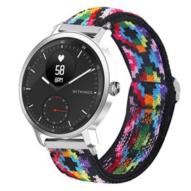 Compatible for Withings ScanWatch Band, onetuo Stretch Elastics Nylon Adjustable Replacement Strap Compatible for Withings ScanWatch 42mm/38mm Hybrid Smartwatch (Withings ScanWatch 38mm, Colorful)