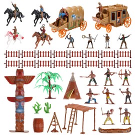 STOBOK Indian Figures Models: Wild West Cowboys Figure Playset Set Miniature Historical Indian Figures Toy for Toddlers Children School Project