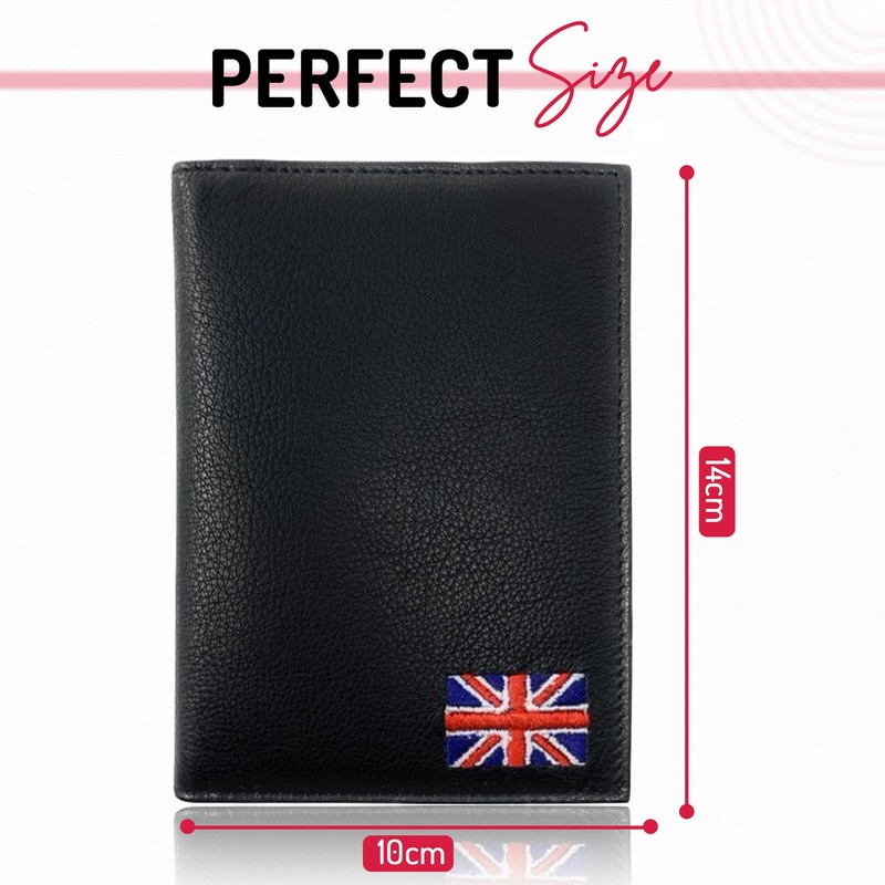 Moirento, UK Passport Cover - British, Union Jack, RFID Blocking,