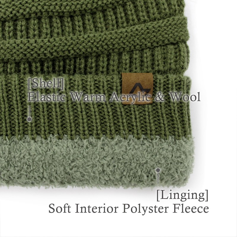 ACCEHUT ZBYMM14LGN - Gorro de lana (verde militar), Verde militar,