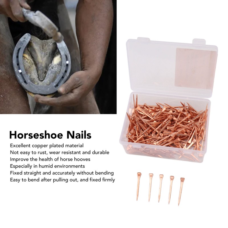 250Pcs Horseshoe Nails Copper Plated Rustproof Equestrian Riding Equipment Pet