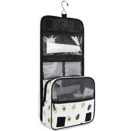 Moyyo Avocado Slice Food Toiletry Bag Travel Wash Bag Organised Toiletry Bag Hanging Toiletry Bag Gym Camping Toiletry Bag Portable Cosmetic Organiser Bag for Women Girls Kids