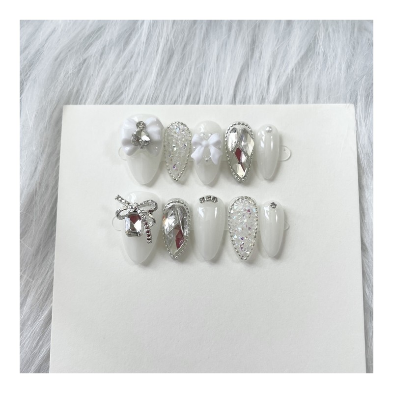 Pixie Full Stone Handmade Nail Tips - Clear ver /