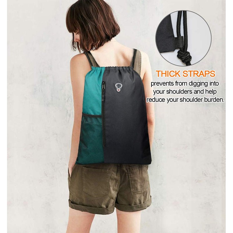 BeeGreen Maroon Sports Backpack - Heavy-Duty Drawstring Bag with Ventilated