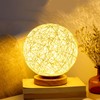 LED Bedside Table Lamp Dimmable 3W Creative USB Rattan Ball