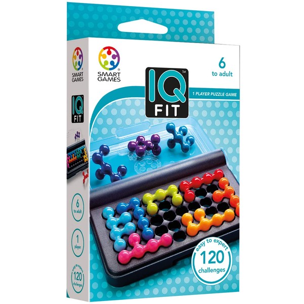 SmartGames IQ Fit - a fun 3D travel game for ages 7-adult featuring 120 challenges