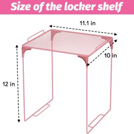 BCUEIDO Locker Organizer, Back to School Essentials Locker Accessories for Girls, Locker Set Include Locker Shelf, Locker Mirror, Whiteboard, Dry Erase Markers Holder and More (Pink)