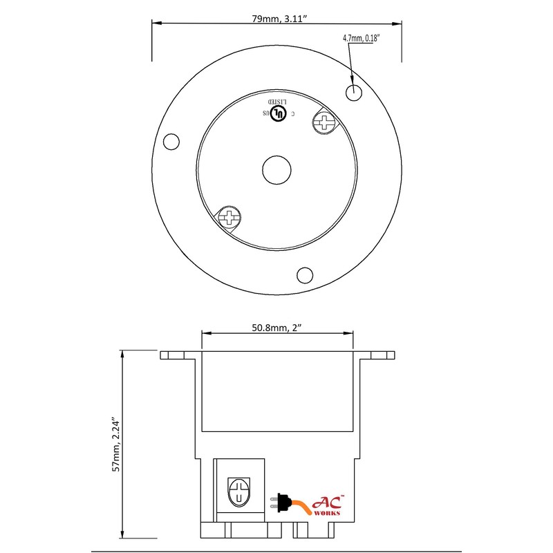 AC WORKS Super Durable Industrial Grade Electrical Outlet (Locking L14-30