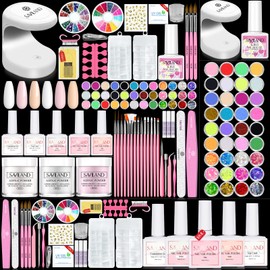 Saviland Acrylic Nail Kit with U V Light - Professional Nail Kit Acrylic Set with Everything for Beginners 36 Glitter Acrylic Powder and Gel Nail Polish Acrylic False Nail Kits Home DIY Nail Art