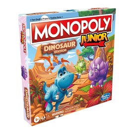 Hasbro Gaming Monopoly Junior Dinosaur Edition Juego | Juegos de Mesa para niños con Tokens de Juguete con temática dinaria | 2-4 Jugadores para niños y niñas | A Partir de 5 años (Exclusivo de