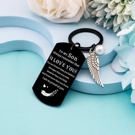 Son Gifts from Mom Dad To My Son Keychain Gifts for Grown Son Birthday Gifts for Son Inspirational Gift I Love You Son Gifts- Unique Gifts for Son Graduation Birthday Christmas Son Gifts Ideas