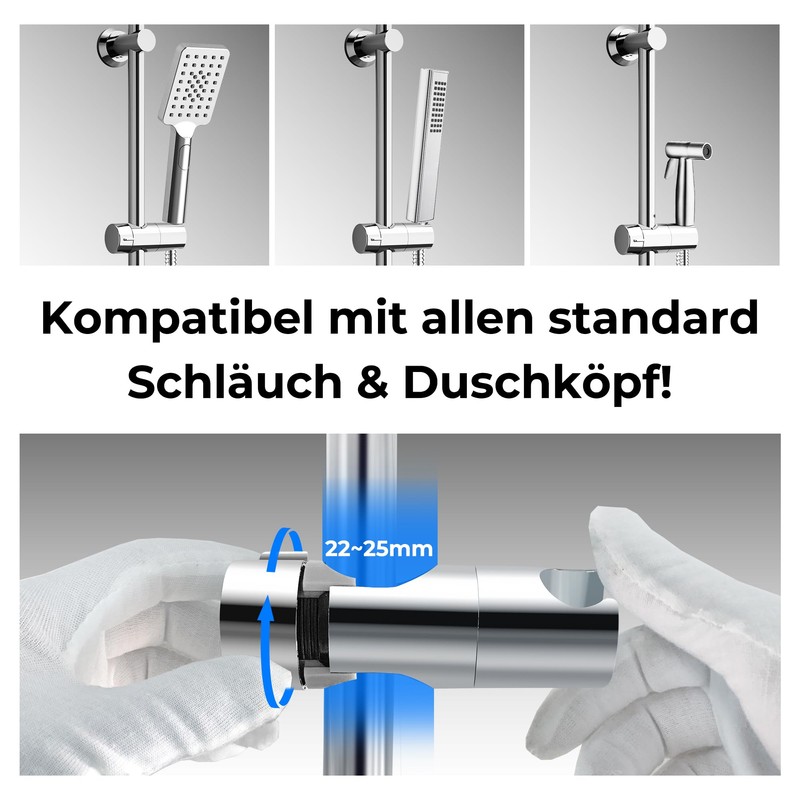 JOHO Shower Rail Stainless Steel with Shower Head Holder and