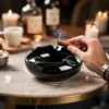 Premium Black Ceramic Cigar Ashtray with 3 Extra Wide Grooves
