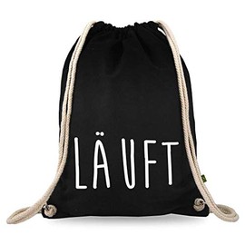 Turnbeutelliebe® Gym Bag with Saying – Funny Designs & Sayings – Printed – Cotton Black – Sports Bag – Backpack – Approx. 12 Litres – 37 x 46 cm