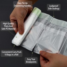 Fassory 50 Pcs Potty Liners Toilet Seat Liners, 42cm * 24cm Disposable Drawstring Potty Training Bags for Toddlers Kids Standard Size, NO Absorbent Pads (42cm x 24cm)