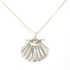 Sterling Silver Scallop Pendant, Silver, No Gemstone