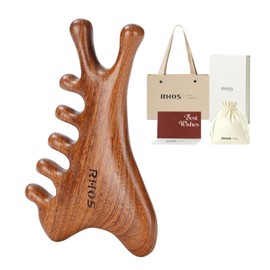 RHOS Multifunctional Wooden Gua Sha Tool｜Scalp Massager for Hair Growth｜Massage Comb for Whole Body｜Jaw Line Lifting｜Face Sculpting｜Lymphatic Drainage｜Body Massage