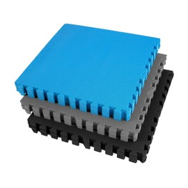 IncStores Fitness Foam Flooring Tiles | Low-Profile Interlocking Foam Tiles for Lightweight Floor Protection in Your Home Gym, Playroom, and More | Black, 48 Sq Ft