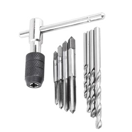 gernie 9Pcs Tap Wrench Machuelo Set Tool Metal Aluminum Drill Bits Tshaped Taps Reamer Metric Tap Set Extension, Pulley Nut Taps, gerniedv5q1ci7m9