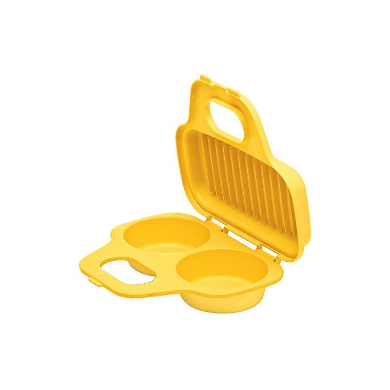 PrepSolutions Microwave Egg Poacher – Yellow, Easy-to-Use for Low-Calorie Breakfasts