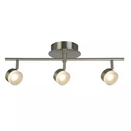 Ceybo 3 Lights Modern Brushed Nickel Semi-Flush Mount LED Track Lighting Kit Industrial for Living Room, Kitchen