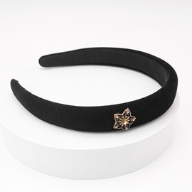 Burnaby velvet flower point cubic hair band / 버나비 벨벳 플라워 포인트 큐빅 헤어밴드